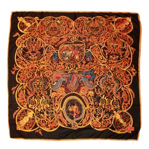 Шелковый платок HERMES черный, 5130