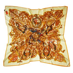 Шелковый платок HERMES сливочный, 5114