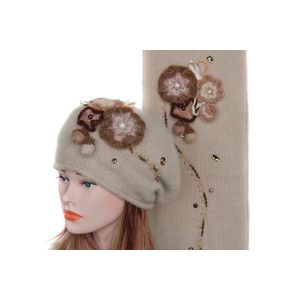 Комплект женский Tranini 0164 ART-MHBCK  берет+шарф