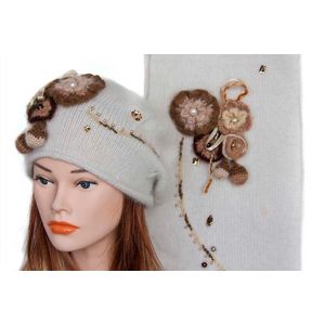 Комплект женский Tranini 0165 ART-MHBCK  берет+шарф