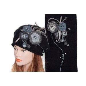 Комплект женский Tranini 0166 ART-MHBCK  берет+шарф