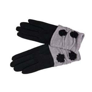 Перчатки женские шерстяные Tranini 30304 PERCH черные трикотажные