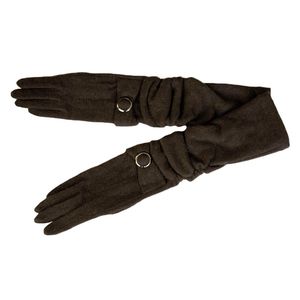 Перчатки женские шерстяные Tranini 40302 PERCH коричневые трикотажные