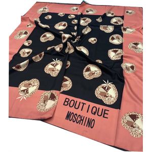 Платок шелковый женский Moschino чёрный 40005