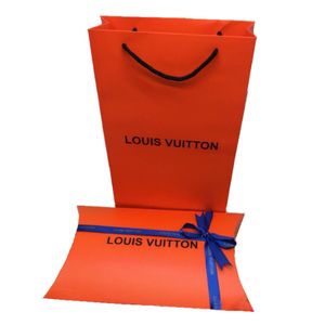 Комплект пакет и подарочная коробка брендовая оранжевый