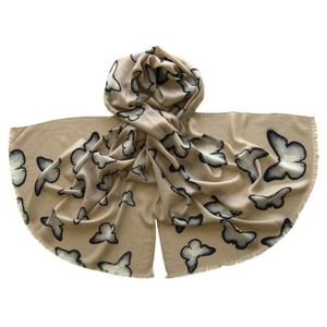 Шерстяной палантин Tranini 0653 PAL 6 бежевый