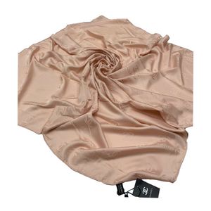 Шелковый платок Chanel 610191 розово-бежевый