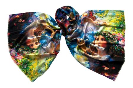 Палантин Tranini из шёлка и шерсти 0201