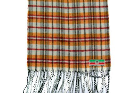 Шарф мужской кашемир Tranini 30711 бело-коричневый