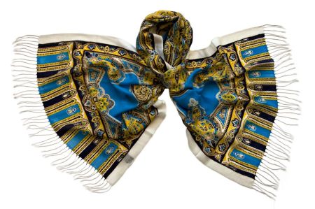 Палантин Tranini женский шерстяной голубой 1201