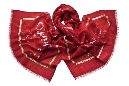 Палантин Tranini из шерсти и шёлка 0701 красный