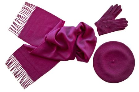 Комплект женский (берет, шарф, перчатки) 00271 фуксия Комплект женский (берет, шарф, перчатки) 00271 фуксия