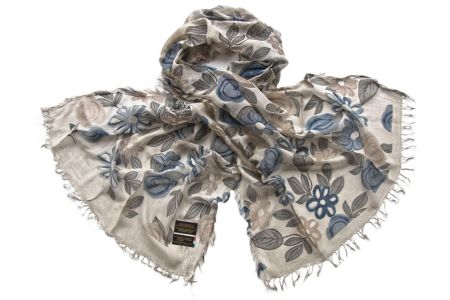 Палантин Tranini из микромодала серый