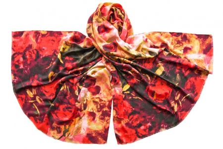 Палантин Tranini шерстяной красный 0903