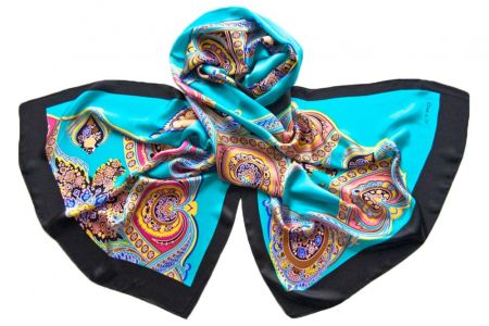 Палантин Tranini из шёлка 1652 голубой Палантин Tranini из шёлка 1652 голубой