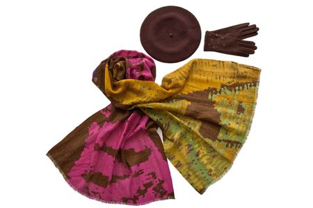 Комплект женский Tonak+Tranini  берет+палантин+перчатки 45034