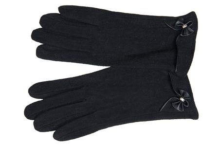 Перчатки женские шерстяные Tranini 02507 PERCH черные трикотажные