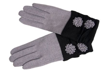 Перчатки женские шерстяные Tranini 30303 PERCH черные трикотажные