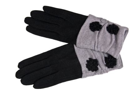 Перчатки женские шерстяные Tranini 30304 PERCH черные трикотажные