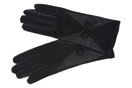 Перчатки женские шерстяные Tranini 30404 PERCH черные трикотажные