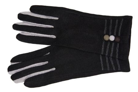 Перчатки женские шерстяные Tranini 30504 PERCH черные трикотажные