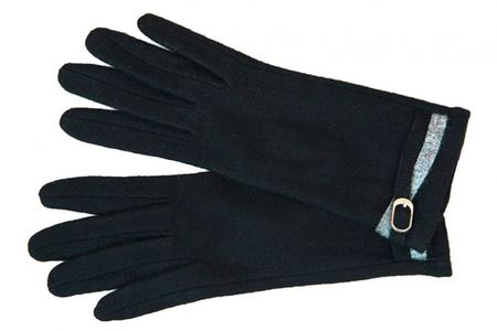 Перчатки женские шерстяные Tranini 30922 PERCH черные трикотажные