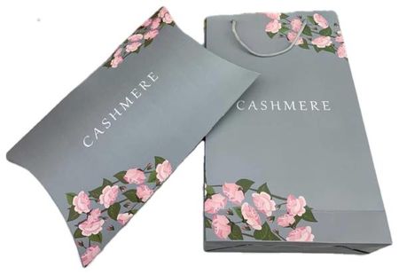 Комплект пакет и подарочная коробка серый KomplN4