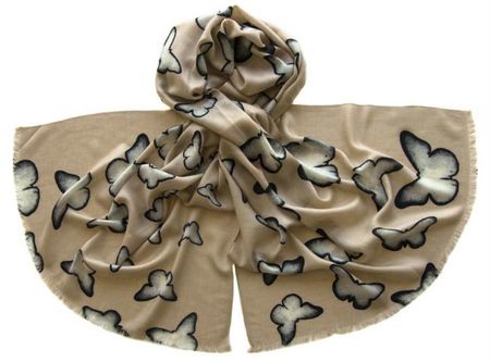 Шерстяной палантин Tranini 0653 PAL 6 бежевый