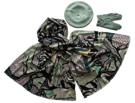 Комплект (берет, палантин, перчатки) Tranini 51032