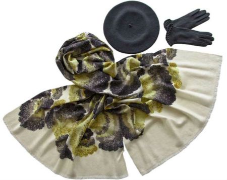 Комплект (берет, палантин, перчатки) Tranini 45036