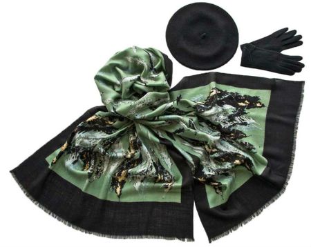 Комплект (берет, палантин, перчатки) Tranini  45016