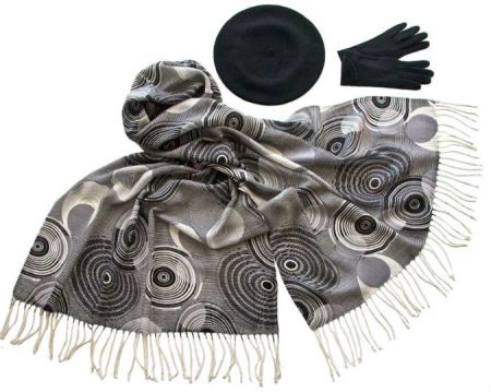 Комплект (берет, палантин, перчатки) Tranini 45059