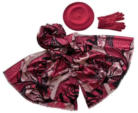 Комплект (берет, палантин, перчатки) Tranini 51026