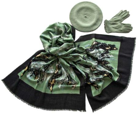 Комплект (берет, палантин, перчатки) Tranini  45015