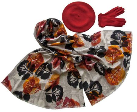 Комплект (берет, палантин, перчатки) Tranini 45042