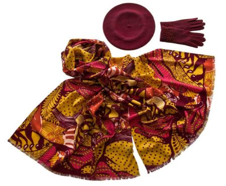 Комплект (берет, палантин, перчатки) Tranini 51023