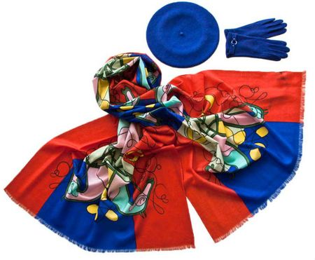 Комплект (берет, палантин, перчатки) Tranini 51011