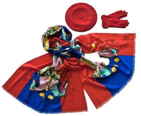 Комплект (берет, палантин, перчатки) Tranini 51010