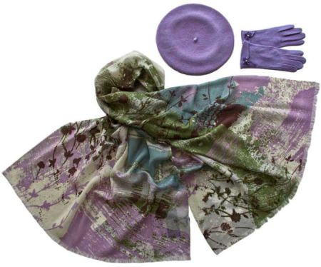 Комплект (берет, палантин, перчатки) Tranini 45045