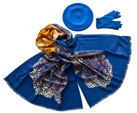 Комплект (берет, палантин, перчатки) Tranini 51014