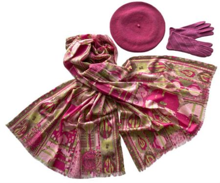 Комплект (берет, палантин, перчатки) Tranini 45023