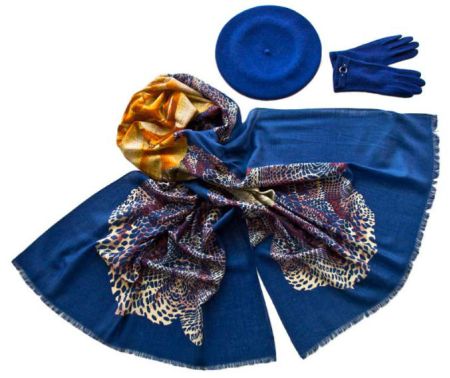 Комплект (берет, палантин, перчатки) Tranini 51013