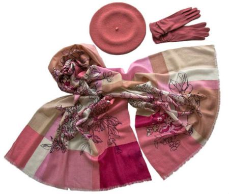 Комплект (берет, палантин, перчатки) Tranini  43007