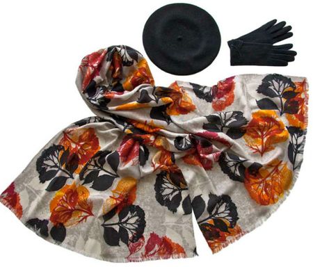 Комплект (берет, палантин, перчатки) Tranini 45041