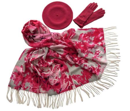 Комплект (берет, палантин, перчатки) Tranini  43003