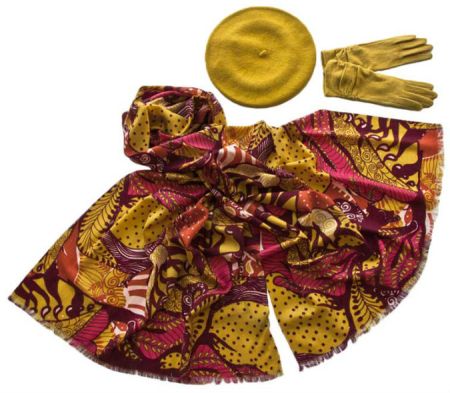 Комплект (берет, палантин, перчатки) Tranini 55003