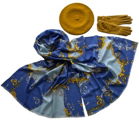 Комплект (берет, палантин, перчатки) Tranini 49005