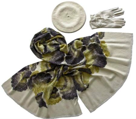 Комплект (берет, палантин, перчатки) Tranini 49003