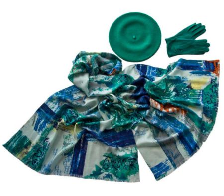 Комплект (берет, палантин, перчатки) Tranini  45013