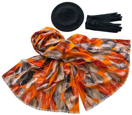 Комплект (берет, палантин, перчатки) Tranini 49012